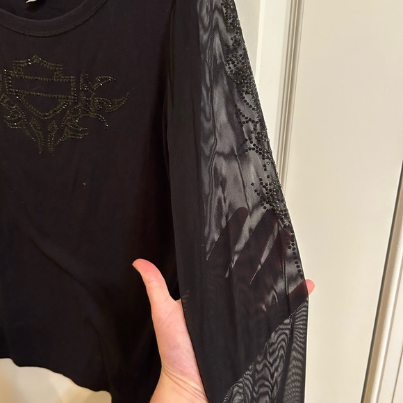 Harley Davidson  Black Long Sleeve Top - Picture 4 of 5